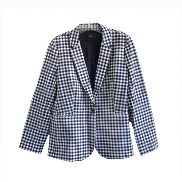 J. Crew Parke blazer in gingham bi-stretch cotton blend - Picture 4 of 9